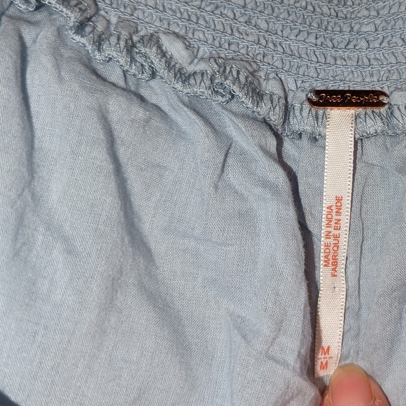 Free People Sunbeams Embroidered Boho Off Shoulder 3/4 Sleeve Lined Mini Dress - Picture 13 of 13